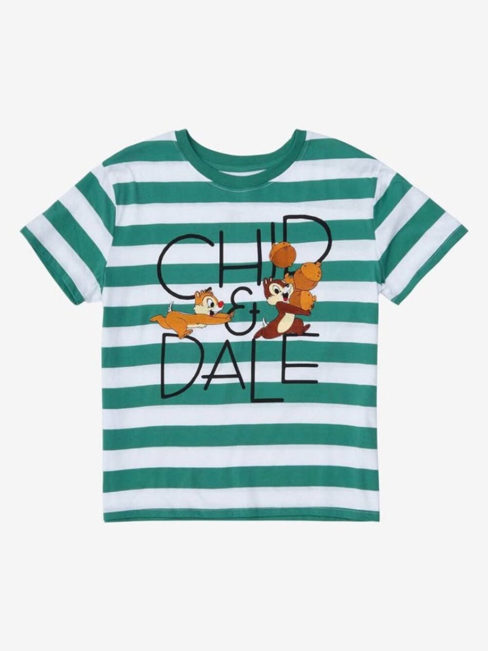 Disney Chip & Dale Striped Women's T-Shirt, Large